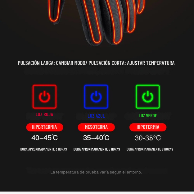 Guantes calefactables